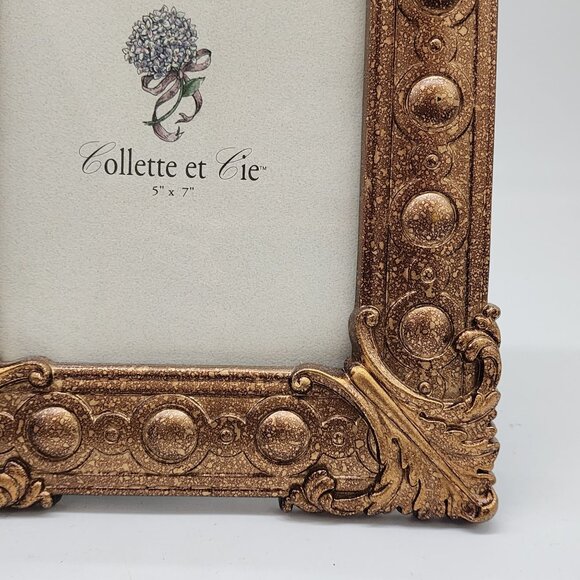 Vintage-Style Collette Et Cie Ornate Gold Picture Frame 5"x7" - Picture 4 of 10
